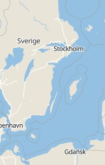 Översiktskarta som visar hela Sverige med en markör som visar ungefär var händelsen inträffat