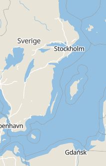 Översiktskarta som visar hela Sverige med en markör som visar ungefär var händelsen inträffat