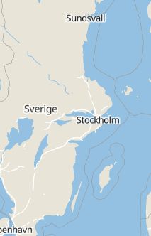 Översiktskarta som visar hela Sverige med en markör som visar ungefär var händelsen inträffat