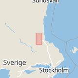 Karta som med röd fyrkant ramar in Svamp, Vällingen, Sandviken, Gävleborgs län