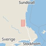 Karta som med röd fyrkant ramar in Hamrångevägen, Ockelbo, Gävleborgs län