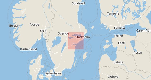 Karta som med röd fyrkant ramar in Södermanlands län