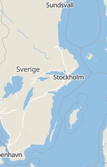 Översiktskarta som visar hela Sverige med en markör som visar ungefär var händelsen inträffat