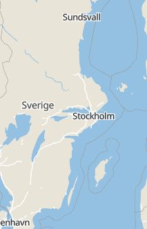 Översiktskarta som visar hela Sverige med en markör som visar ungefär var händelsen inträffat