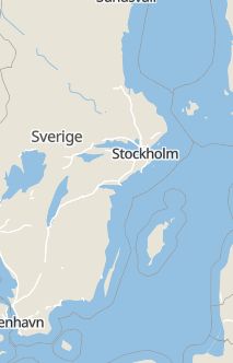 Översiktskarta som visar hela Sverige med en markör som visar ungefär var händelsen inträffat