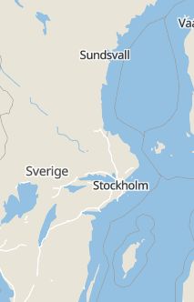 Översiktskarta som visar hela Sverige med en markör som visar ungefär var händelsen inträffat