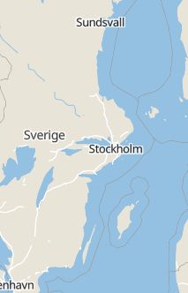 Översiktskarta som visar hela Sverige med en markör som visar ungefär var händelsen inträffat