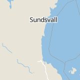 Karta som med röd fyrkant ramar in Enånger, Hudiksvall, Gävleborgs län