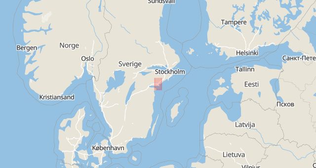 Karta som med röd fyrkant ramar in Nyköping, Södermanlands län