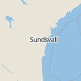 Karta som med röd fyrkant ramar in Matfors, Sundsvall, Västernorrlands län