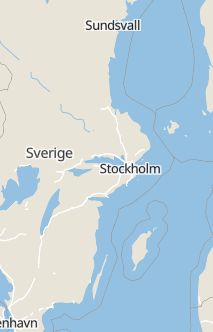 Översiktskarta som visar hela Sverige med en markör som visar ungefär var händelsen inträffat
