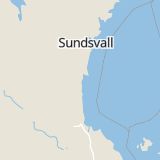 Karta som med röd fyrkant ramar in Njutånger, Hudiksvall, Gävleborgs län