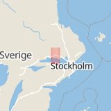 Karta som med röd fyrkant ramar in Motorstadion, Enköping, Uppsala län