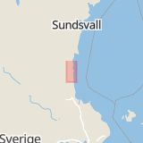 Karta som med röd fyrkant ramar in Köpmangatan, Bollnäs, Söderhamn, Gävleborgs län