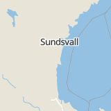 Karta som med röd fyrkant ramar in Bergsjö, Nordanstig, Gävleborgs län