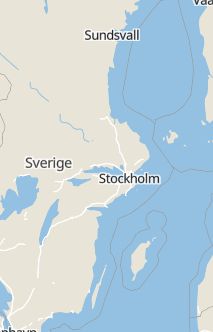 Översiktskarta som visar hela Sverige med en markör som visar ungefär var händelsen inträffat