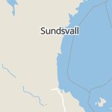 Karta som med röd fyrkant ramar in Iggesund, Hudiksvall, Gävleborgs län