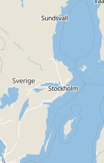 Översiktskarta som visar hela Sverige med en markör som visar ungefär var händelsen inträffat