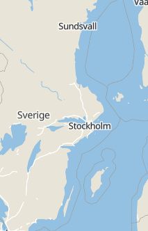 Översiktskarta som visar hela Sverige med en markör som visar ungefär var händelsen inträffat