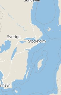 Översiktskarta som visar hela Sverige med en markör som visar ungefär var händelsen inträffat