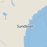 Karta som med röd fyrkant ramar in Indal, Sundsvall, Västernorrlands län