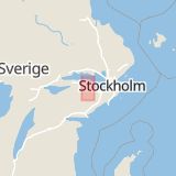 Karta som med röd fyrkant ramar in Kyrkvägen, Åkers Styckebruk, Strängnäs, Södermanlands län