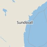 Karta som med röd fyrkant ramar in Lövudden, Bondsjöstaden, Härnösandsvägen, Målsta, Sundsvall, Västernorrlands län