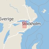 Karta som med röd fyrkant ramar in Åkers Styckebruk, Nykvarn, Strängnäs, Södermanlands län