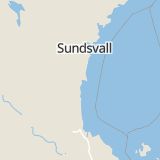 Karta som med röd fyrkant ramar in Hudiksvall, Gävleborgs län