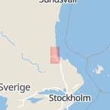 Karta som med röd fyrkant ramar in Sätra, Sicksackvägen, Gävle, Gävleborgs län