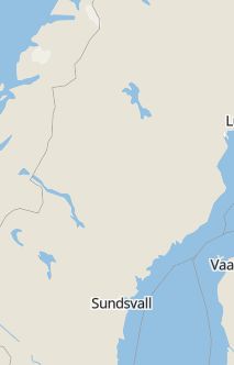 Översiktskarta som visar hela Sverige med en markör som visar ungefär var händelsen inträffat