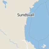 Karta som med röd fyrkant ramar in Östanbräcksvägen, Hudiksvall, Gävleborgs län