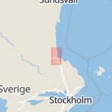 Karta som med röd fyrkant ramar in Strömsbro, Gävle, Gävleborgs län