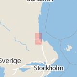 Karta som med röd fyrkant ramar in Kaserngatan, Gävle, Gävleborgs län