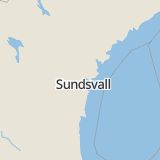 Karta som med röd fyrkant ramar in Kovland, Sundsvall, Västernorrlands län