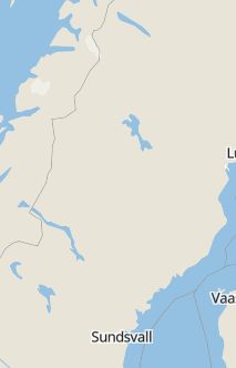 Översiktskarta som visar hela Sverige med en markör som visar ungefär var händelsen inträffat