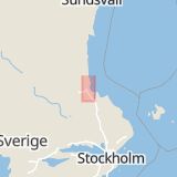 Karta som med röd fyrkant ramar in Gävle Golfklubb, Gävle, Gävleborgs län