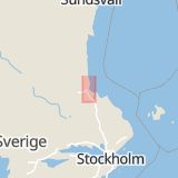 Karta som med röd fyrkant ramar in Oljehamnsvägen, Gävle, Gävleborgs län