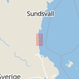 Karta som med röd fyrkant ramar in Gäddvägen, Söderhamn, Gävleborgs län