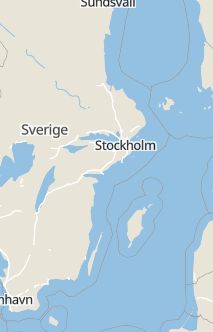 Översiktskarta som visar hela Sverige med en markör som visar ungefär var händelsen inträffat