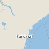 Karta som med röd fyrkant ramar in Långgatan, Sollefteå, Västernorrlands län