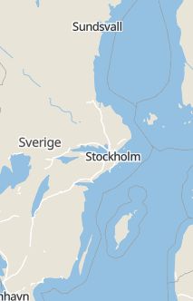 Översiktskarta som visar hela Sverige med en markör som visar ungefär var händelsen inträffat