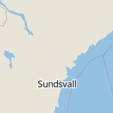 Karta som med röd fyrkant ramar in Varugatan, Sollefteå, Västernorrlands län