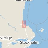 Karta som med röd fyrkant ramar in Vårviksvägen, Furuvik, Gävle, Gävleborgs län