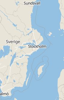 Översiktskarta som visar hela Sverige med en markör som visar ungefär var händelsen inträffat