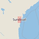 Karta som med röd fyrkant ramar in Stenstan, Sail Racing, Sundsvall, Västernorrlands län