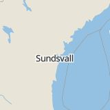 Karta som med röd fyrkant ramar in Timrå, Järnvägsgatan, Östrand, Västernorrlands län