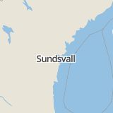 Karta som med röd fyrkant ramar in Sundsbruk, Sundsvall, Västernorrlands län