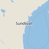 Karta som med röd fyrkant ramar in Svartvik, Sundsvall, Västernorrlands län