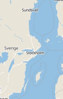 Översiktskarta som visar hela Sverige med en markör som visar ungefär var händelsen inträffat